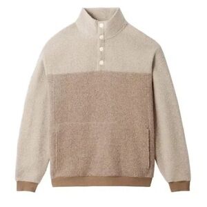 Outdoor Voices “MegaFleece” Unisex Quarter Snap Pullover. Wool Blend. Size XS/S.